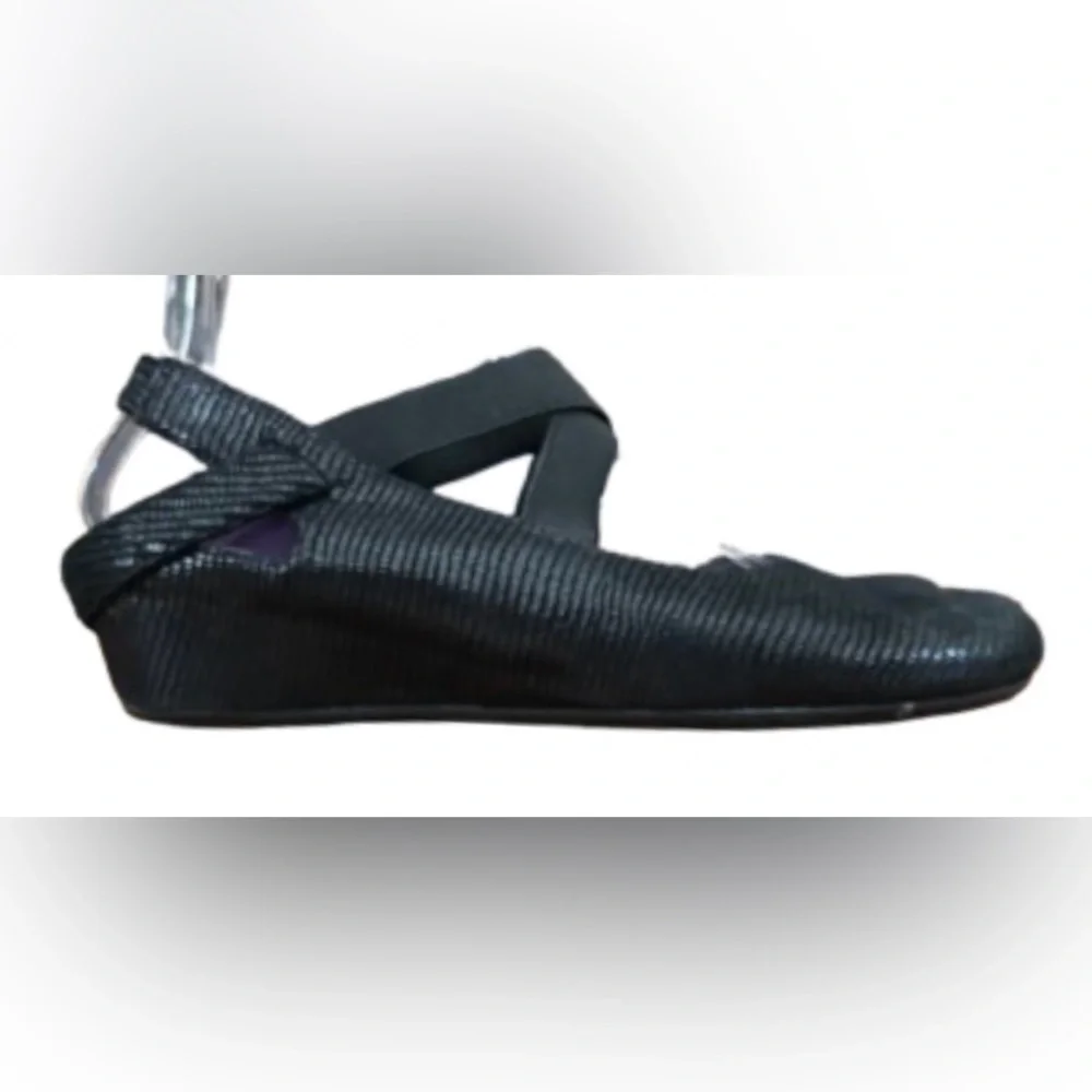Van Eli Marjory blk w slght sprkle & elstc crss cross strps slngbk shoes SZ 6.5